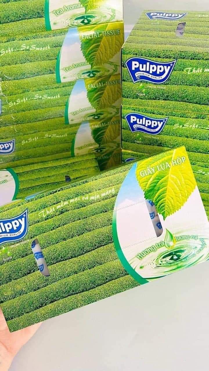 KHĂN GIẤY PULPPY TRÀ XANH - BÁN TỪ 6 HỘP